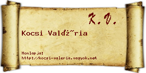 Kocsi Valéria névjegykártya