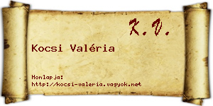 Kocsi Valéria névjegykártya