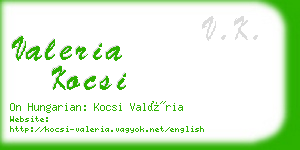 valeria kocsi business card